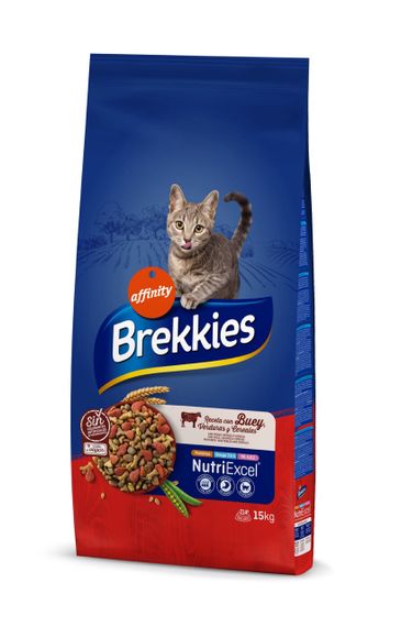 Сухой корм с говядиной для котов Brekkies Cat Beef, 15 кг