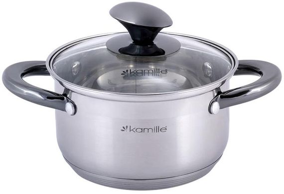 Набір 4 каструлі Kamille Groningen 1.5л, 2л, 3л, 5л з нержавіючої сталі з 5-шаровим індукційним дном | Зображення 3