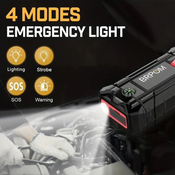 Автомобільний пусковий стартер BRPOM BM150 (4000A, 15800 мАг, 12В) | Зображення 4