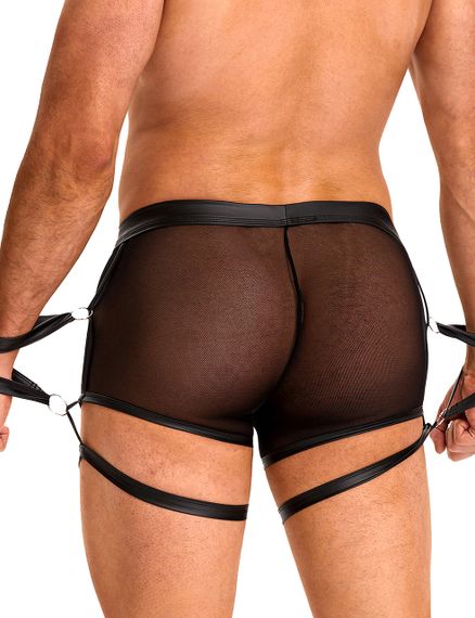 Чоловічі труси напівпрозорі Star Night з обмежувачами для рук, чорні, L Sex Aura | Зображення 4