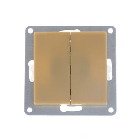 Выключатель двухклавишный шампань NB-2V iv