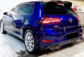Задній дифузор DPT V-1 (2017-2019, чорний глянець) для Volkswagen Golf 7/E-Golf рр