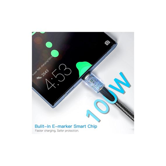 Дата кабель USB-C to USB-C 1.0m 100W black Essager (EXCTT1-CG01) | Зображення 4