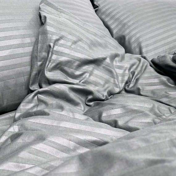 Комплект постельного белья Emily Fiber Grey Stripe микрофибра двуспальный 175х205 см серый (94193749) | Зображення 9