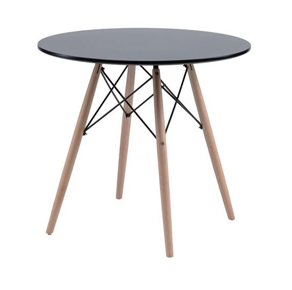 Стіл обідній Redonda (Редонда) чорний 80 см, дизайн Charles Eames, стиль лофт, модерн | Зображення 3