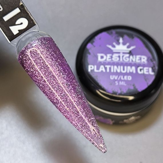 Гель-краска P12 Designer Platinum Gel с блестками 5мл