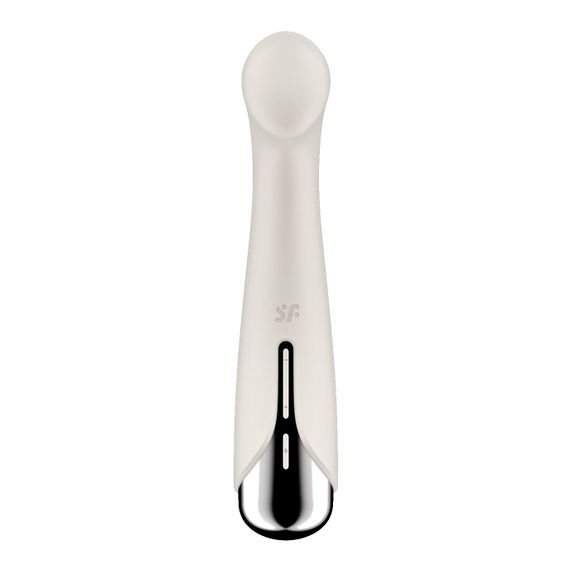 Вибратор с ротацией Satisfyer Spinning G-Spot 1 Beige, плоская площадка для стимуляции точки G | Зображення 5