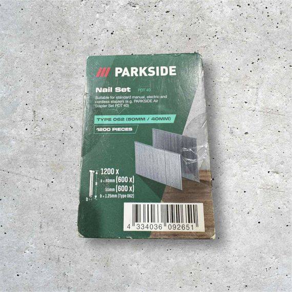 Набір скоб і цвяхів Parkside виготовлений з оцинкованої сталі