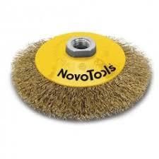 Щітка конус d100мм гофрована латунь NovoTools NovoAbrasive