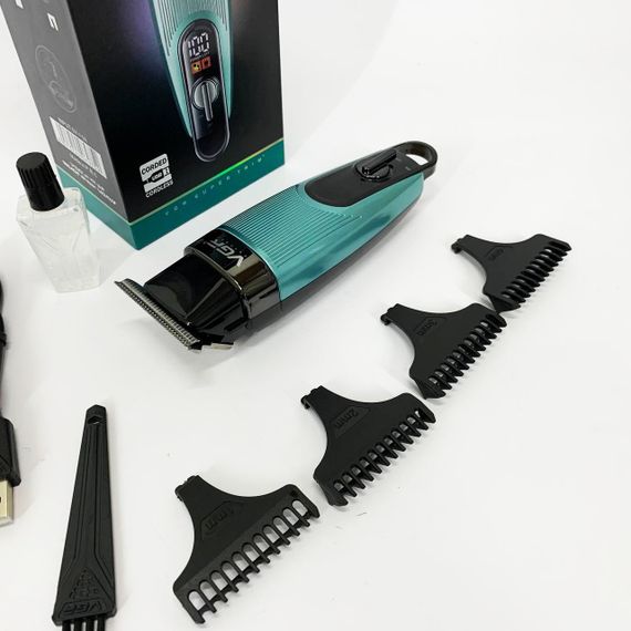 Машинка для стрижки волосся VGR V-975 тример для бороди та вусів. Колір: зелений | Зображення 4