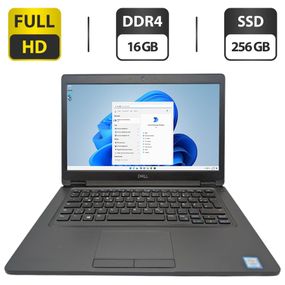 Ноутбук Dell Latitude 5490 / 14" (1920x1080) IPS / Intel Core i5-8250U (4 (8) ядра по 1.6 - 3.4 GHz) / 16 GB DDR4 / 256 GB SSD M.2 / Intel UHD Graphics 620 / WebCam б/в