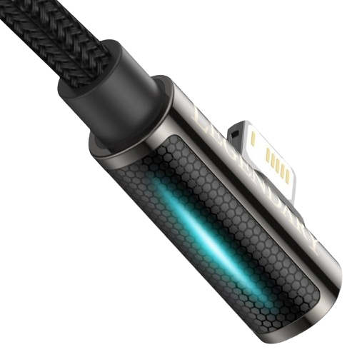 Кабель USB Lightning BASEUS CALCS-01 Legend Elbow 2,4A 1м чорний | Зображення 1