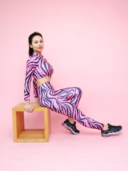 Спортивный топ 4Profi с длинным рукавом c принтом "Тигренок" размер S дайвинг 15841 | Зображення 4