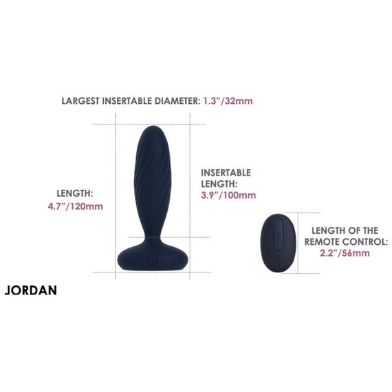Анальна смарт-вібропробка з пульсацією Svakom Jordan Navy Blue, пульт ДК sexstyle | Зображення 7