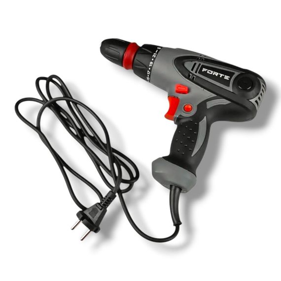 Дриль шурупокрут FORTE DSR 550-2 VR, 550 Вт, 0-350/0-1000 об./хв, швидкозатискний патрон, реверс.