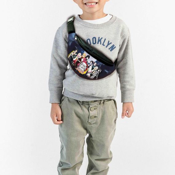 Сумка-бананка детская Клинок,рассекающий демонов ,Аниме 32х15см,через плечо для мальчика (00294)