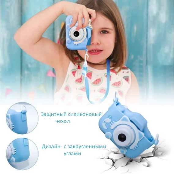 Протиударний цифровий дитячий фотоапарат іграшка, відеокамера Котик Smart Kids Camera 3 Series | Зображення 2