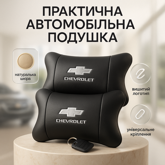 Подарунок подушка дорожня Chevrolet Шевроле, Подушка для комфорту в авто, Подарунок водієві LF-40
