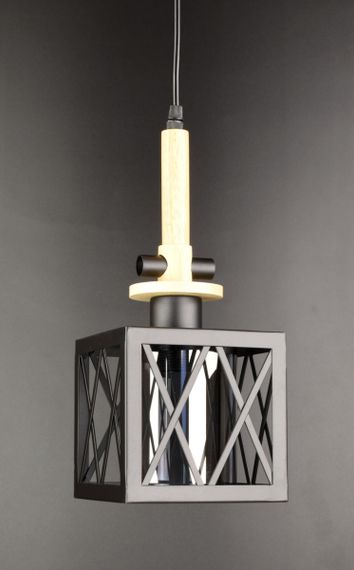 Люстра підвісна LOFT на 1 лампочку 25885 Чорний 40-100х16х16 см. | Зображення 2