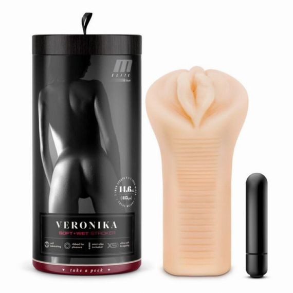 Мастурбатор з віброкулею M For Men Veronika реалістичний, 7.6 см х 16.5 см Sex Aura | Зображення 1