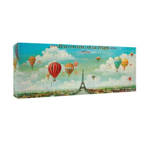 Картина на холсте Ballooning over Paris 30x65 см (H3065_ISK001)