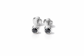 Серьги из белого золота с черными бриллиантами S-0383