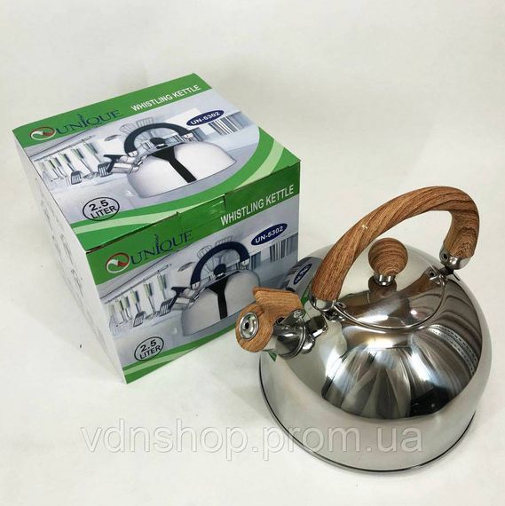 Качественный металлический чайник, Чайник металлический со свистком Обычный со свистком NA-36 | Зображення 6