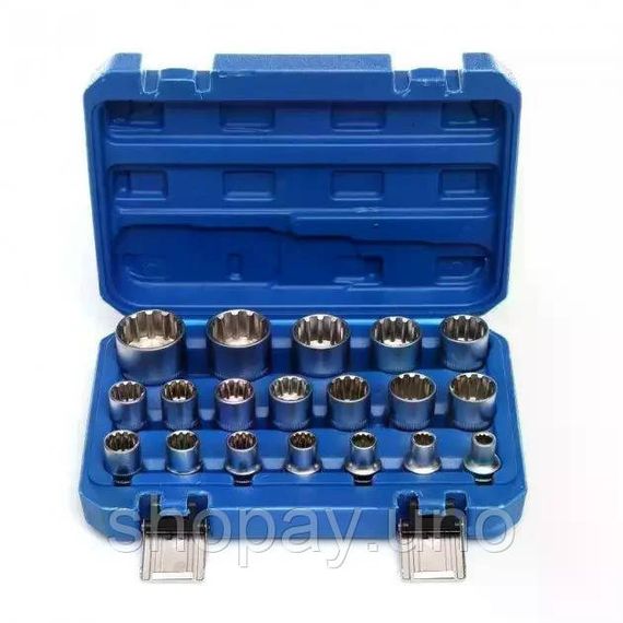 Набор 12-гранных торцевых головок KD10348 21 шт 1/2″ • Комплект головок KD10348 8–36 мм в кейсе для авто, гаража и ремонта