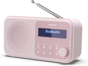 Портативное цифровое радио SHARP с Bluetooth 5.0, DAB+/FM, будильником, USB/батарея, радиоприемник розовый