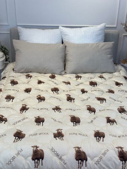 Ковдра двоспальна з овечої вовни Arda Pure wool 21434 175х215 см бежева | Зображення 9