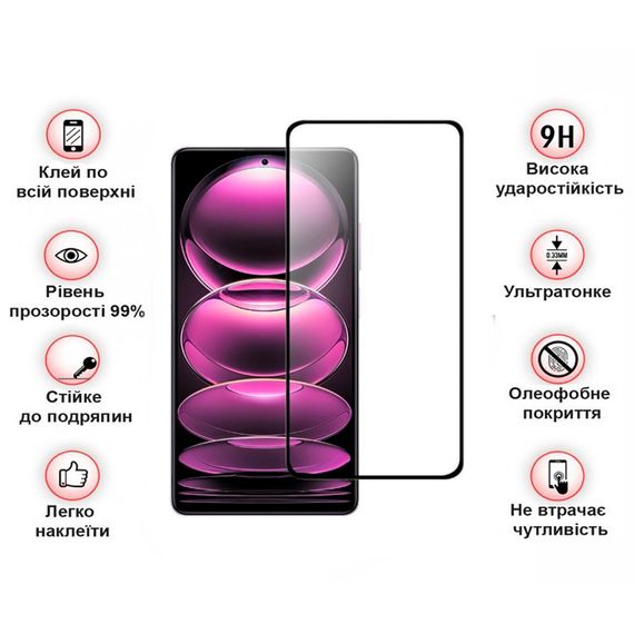 Скло захисне BeCover Xiaomi Redmi Note 12Pro/12 Pro 5G/12 Pro Plus Black (708784) | Зображення 2