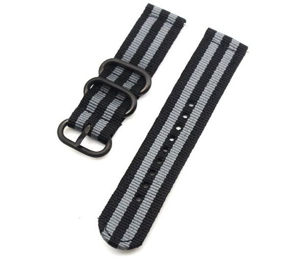 Нейлоновый ремешок  Primo Traveller для часов Xiaomi Amazfit Bip/Bip Lite/Amazfit Bip GTS - Black&Grey | Зображення 2