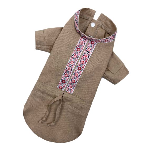 Вишиванка льон бежева RUB-43 | Зображення 1