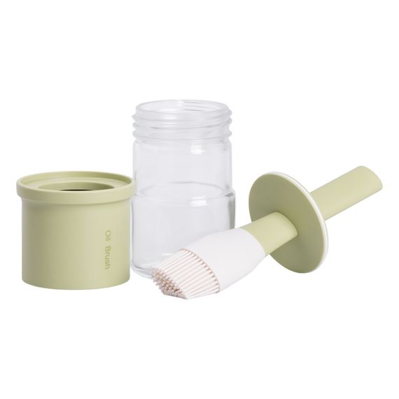 Банка для масла с кисточкой 300 мл диспенсер с кисточкой для оливкового, подсолнечного масла Зеленый HP-34-11GR | Зображення 3