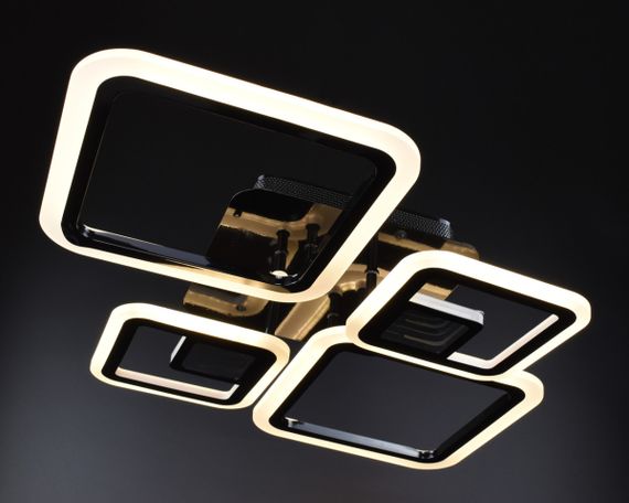 Люстра світлодіодна стельова LED світильник для квартири на стелю лед з пультом 26026 Чорний 10х48х71 см. | Зображення 2