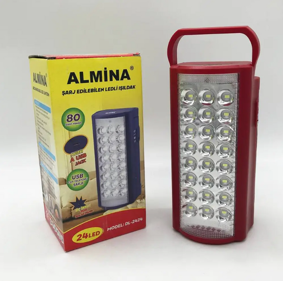 Аварійний акумуляторний ліхтар лампа Almina DL-2424 з функцією Power bank переносний світильник 24 LED Червоні   знижка | Зображення 9