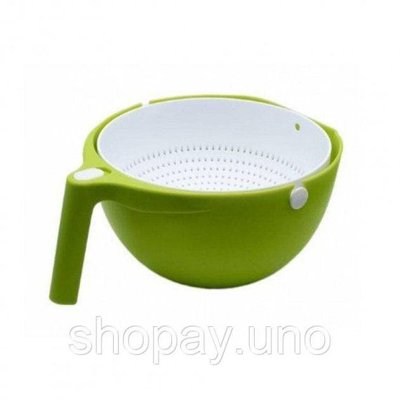 Універсальна миска – друшляк Mesh Strainer Drain Basket ∙ Господарський силіконовий кошик зі зливом 2в1 | Зображення 2