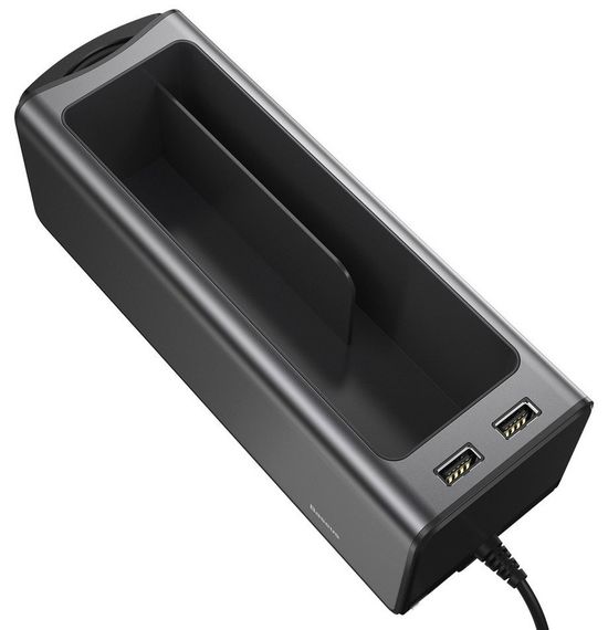 Автомобильный органайзер Baseus Deluxe Metal Armrest Console Organized CRCWH-A01 2 USB 5V/2A Черный | Зображення 1