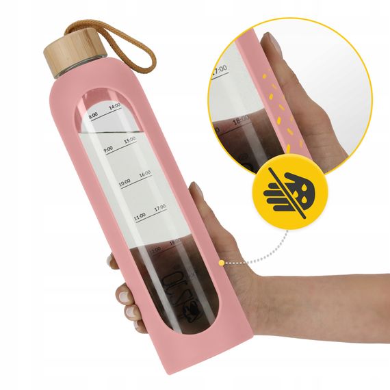 Пляшка для води спортивна 4FIZJO 1000 мл скляна Pink (P-5905973403887) | Зображення 4