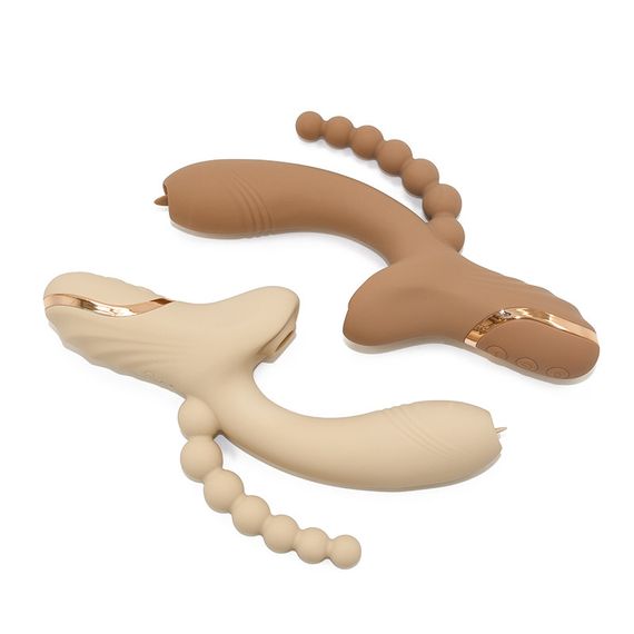 Вібратор-кролик з анальною стимуляцією Sweet Em, коричневий, 22.1 х 7.8 х 4.2 см Sex Aura | Зображення 5