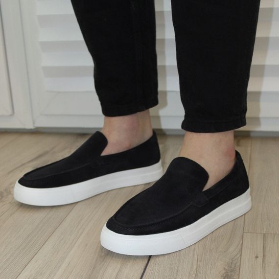 Чорні лофери з натуральної замші 41 розмір | Зображення 1