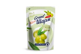 Мило туалетне рідке Grand Шарм Молочний протеїн і Оливка 500 мл (дайпак) 0835821