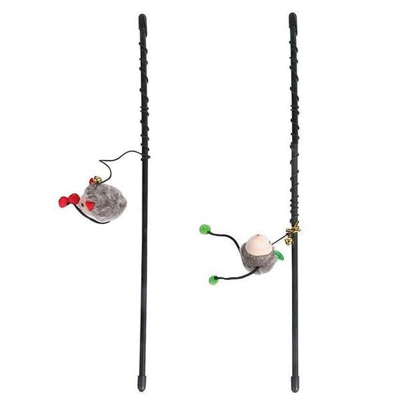 Flamingo Rod With Mouse фламинго удочка дразнилка з мишкою, іграшка для котів