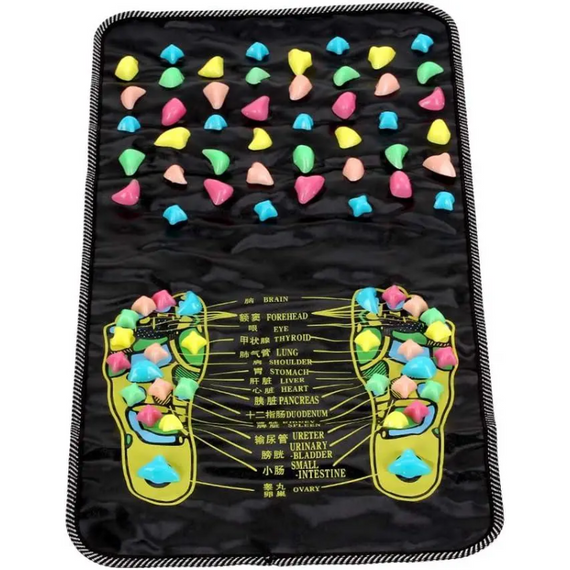 Масажний килимок для ніг із камінням 70 х 35 см, ортопедична доріжка для ніг і спини