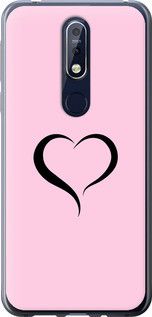 Чехол на Nokia 7.1 Сердце 1 из силикона FCh_083231