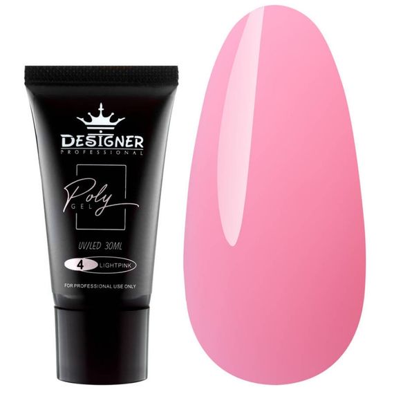 Полігель Designer №4 Light Pink (в тюбике) 30мл | Зображення 2