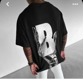 Футболка чоловіча з принтом повсякденна L Чорний