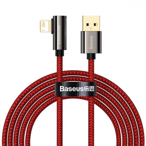 Кабель Baseus Legend Series Fast Charging Elbow Lightning 2.4A (2m), Червоний, 2.0 м
