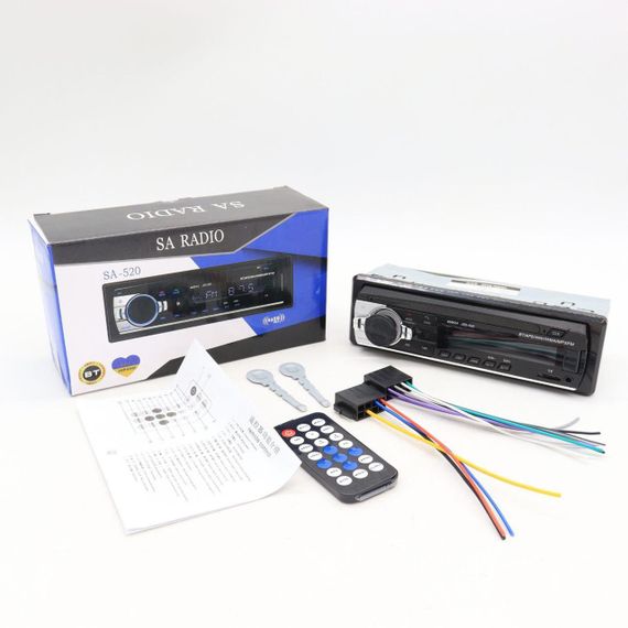 Автомагнітола з Bluetooth, 1DIN, MP3-SA-520 ISO / Магнітола з LED підсвіткою в авто / Магнітофон в машину | Зображення 9