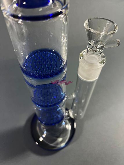 Стеклянная трубка Triple 2 Blue | Зображення 3